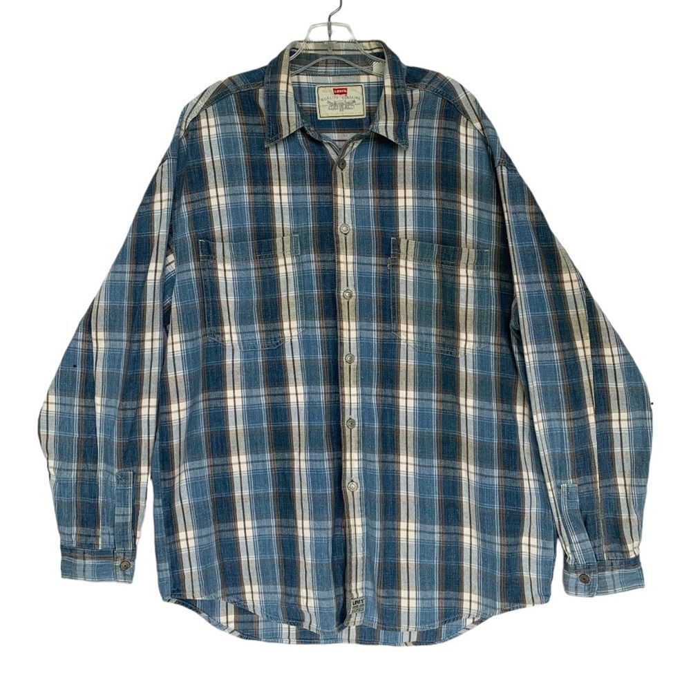 Levi's Blue Plaid Button-Down Shirt